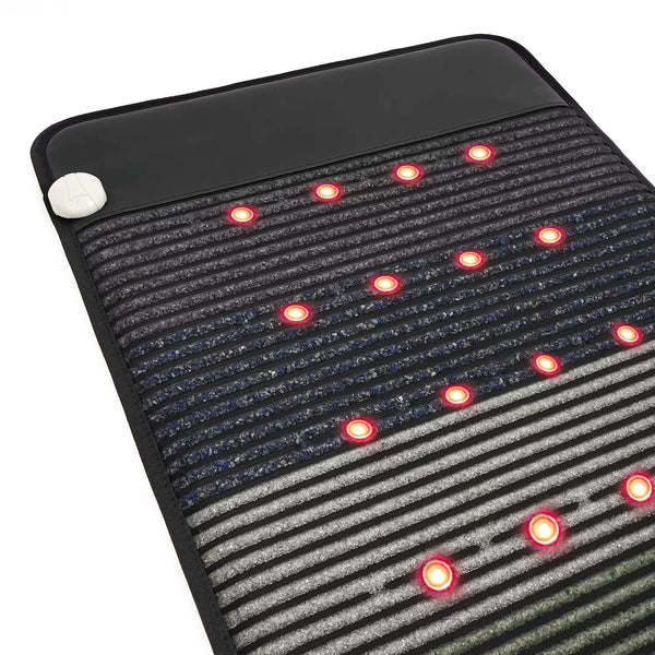 Infrared Heating Therapy Mat Designed for Relaxation, PEMF Technology, 7 Natural Gemstones, Portable Design